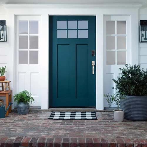 Vista 8 de Yale Assure Lock 2 Touch - Cerradura de puerta de entrada inteligente con llave de níquel satinado con teclado de pantalla táctil conectado