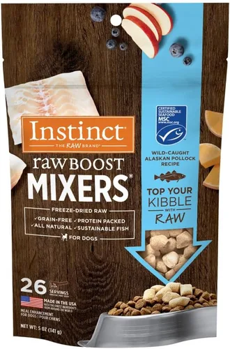 Vista 23 de Instinct Raw Boost Mixers, Topper de comida para perro liofilizada, receta sin granos - Carne natural 100%, bolsa de 6 oz