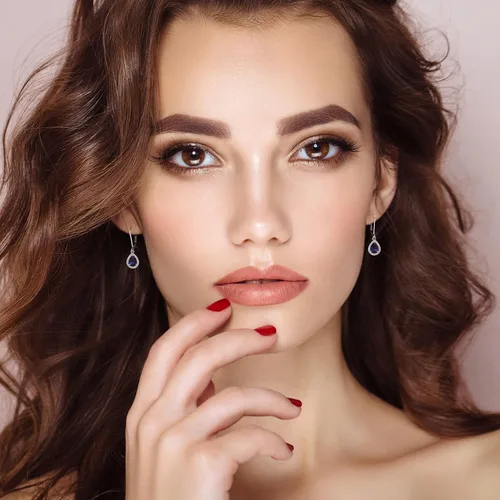 Vista 3 de YL Pendientes colgantes de plata de ley 925 para mujer, aretes de plata de ley 925, aretes de halo de lágrima y piedras preciosas de joyería, Metal