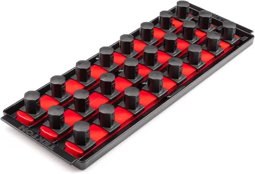 Vista 6 de TEKTON Carraca de 3/4 pulgadas x riel para dados de 8 pulgadas, 5 clips (rojo) OSR31105 Fabricado en Estados Unidos Negro