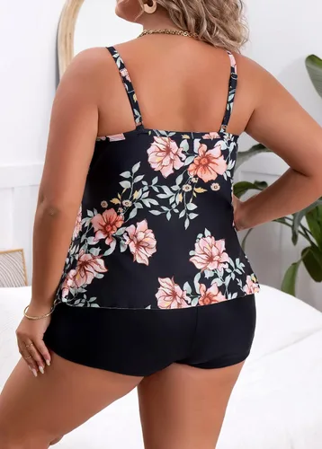 Vista 5 de B2prity Traje de baño tankini de talla grande para mujer, con control de 01