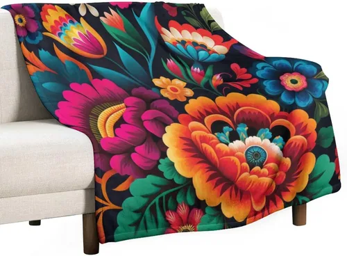 Vista 18 de Manta decorativa de flores beige, blanco crema, blanco, azul, gris, flores anchas, manta suave de 30 x 40 pulgadas, manta de franela para sofá