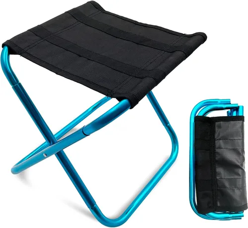 Vista 10 de Taburete Plegable Portátil, Taburete de Camping Tamaño Mini Portátil (Azul Grande)