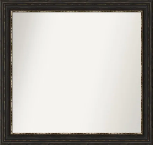 Vista 653 de Amanti Art Espejo de pared personalizado no biselado (25 x 25 pulgadas), marco de bronce acentuado, varios tamaños personalizados, espejo de baño