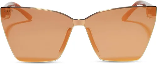 Vista 4 de DIFF Goldie Designer - Gafas de sol de gran tamaño sin marco para mujer, protección UV400, marcos de moda