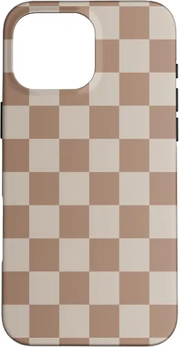 Vista 19 de Bonita funda Classic Dark Brown Checkered Big Checkerboard para iPhone 16