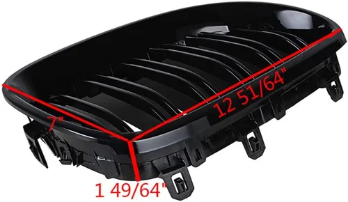 Vista 2 de Corp - 1 par de parrilla de riñón negra brillante compatible con E60 E61 serie 5 '03-'10