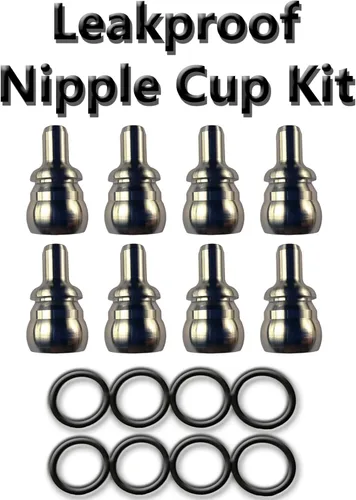 Vista 2 de HHC Diesel ~ ¡Kit de vasos de pezón a prueba de fugas y tubo de bola Ford 6.0L! Incluye 8 vasos de pezón a prueba de fugas y 8 sellos de Viton