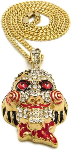 Vista 3 de Pyramid Jeweler Collar de cadena cubana con colgante inspirado en raperos de hip hop, 69 (cadena cubana con colgante de sierra, 24 pulgadas)