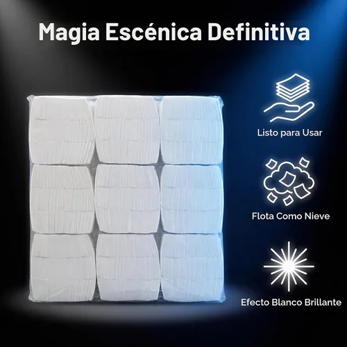 Vista 2 de Magic Snow Paper (paquete de 4, blanco) - Escamas instantáneas con efecto de ventisca para espectáculos mágicos y fiestas de Navidad Accesorio