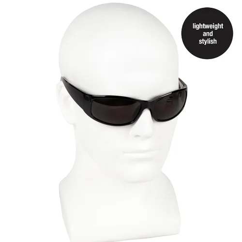 Vista 4 de Smith y Wesson anteojos de seguridad (21303), Elite Seguridad anteojos De Sol, con marco negro, lentes incoloras antiempañantes 12 pares de humo/Case