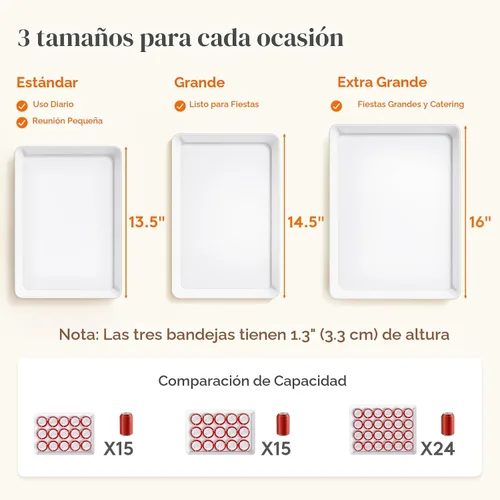 Vista 4 de Lifewit - 4 bandejas de servir para suministros de fiesta, plato de plástico reutilizable para servir alimentos para postres, aperitivos, frutas