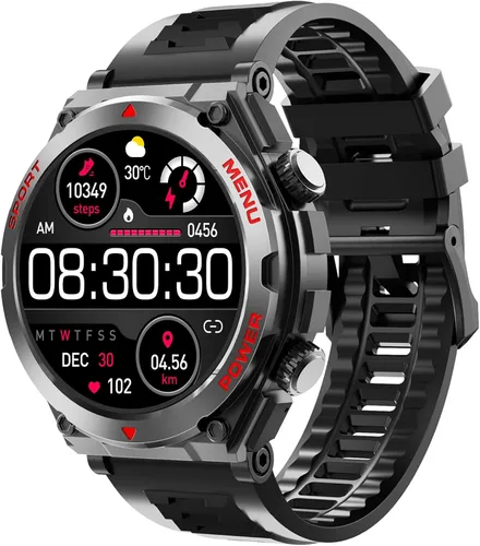 Vista 8 de Reloj inteligente con función de teléfono, hacer/responder llamadas con control de voz AI, reloj inteligente con 28 modos deportivos, podómetro