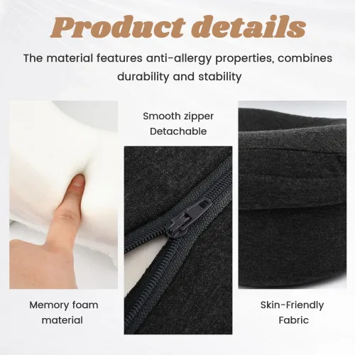 Vista 3 de Kakalote Reposacabezas de masaje para cama, almohada ergonómica de masaje de espuma viscoelástica para spa, siesta y cuidado de la piel (negro)