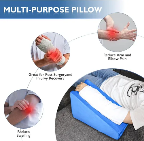 Vista 7 de Almohada de elevación de brazo, almohada de elevación de cuña de brazo excelente, almohada ergonómica de apoyo para codo para dormir, almohadilla
