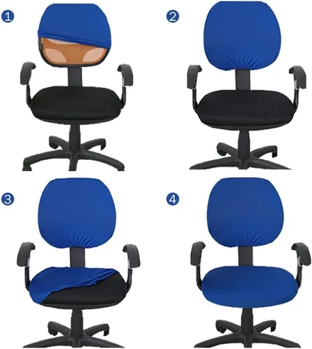 Vista 6 de Melaluxe - Funda para silla de oficina de computadora, funda universal protectora y elástica, cubierta elástica para silla giratoria