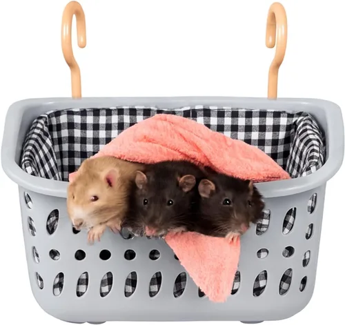 Vista 12 de JWShang Hamaca para Ratas para Jaula, Cesta Colgante a Prueba de Masticación con Ganchos Resistentes, Accesorios para Jaula de Mascotas, Hamaca