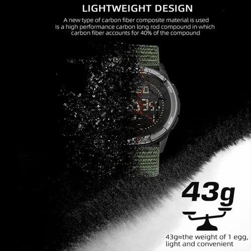 Vista 4 de CakCity Relojes tácticos para hombre, relojes deportivos militares con caja de fibra de carbono, reloj ligero impermeable para mujereshombres