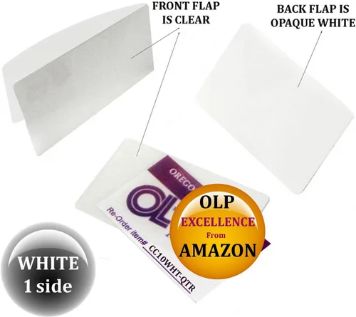 Vista 2 de Bolsas de laminación de color activadas por calor, tamaño de tarjeta de crédito [paquete de 25] 10 mil 2-1/8 x 3-3/8 blanco/transparente