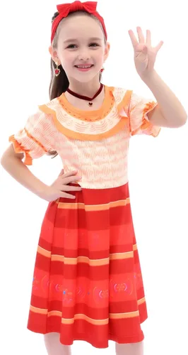 Vista 2 de Encanto Costume Dress For Girls Kids Princess Dress Up Clothes For Halloween Cosplay Birthdays As Girls Outfits Gifts