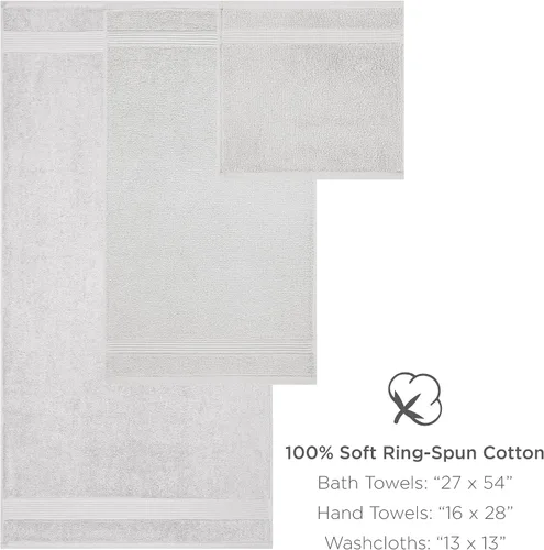 Vista 6 de Juego de toallas de baño Arkwright de 4 piezas - 100% algodón súper suave, 600 GSM de secado rápido y absorbente, artículos de lujo para baño