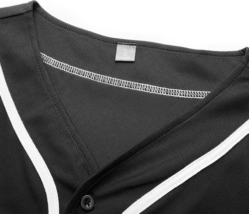 Vista 3 de babyhealthy Camiseta de béisbol para mujer, con botones, lisas, hip hop, softbol, deportiva, camiseta deportiva