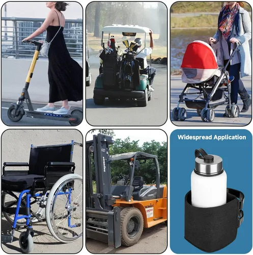 Vista 7 de Xxerciz Portavasos para cinta de correr con dos correas ajustables, soporte para botella de agua para barra vertical de cinta de correr, soporte
