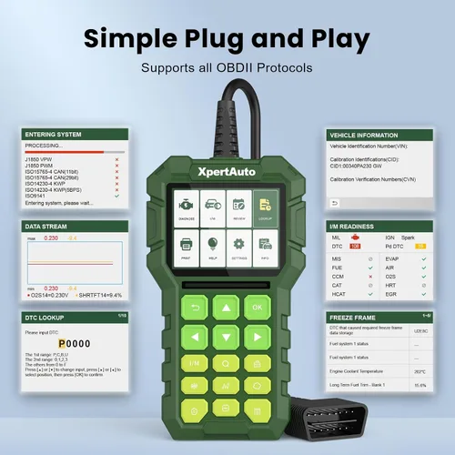 Vista 4 de C303 OBD2 Escáner de datos en vivo profesional para mecánicos, herramienta universal de diagnóstico OBDII para borrar códigos de falla, luz