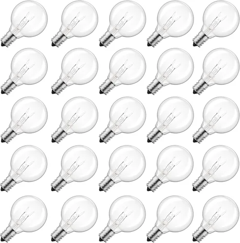 Vista 11 de Brightown Candelabra - Lote de 25 bombillas G40 con rosca, luz clara, con forma de globo Luz LED