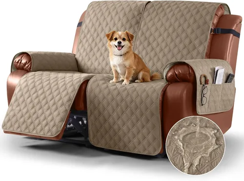 Vista 9 de Ruaozz Funda impermeable para sofá reclinable, lavable, funda antideslizante de 1 pieza, protector de muebles con correas elásticas, bolsillo