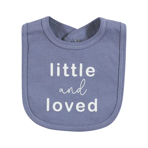 Vista 4 de Touched by Nature - Baberos unisex de algodón orgánico para bebé, cacahuete azul, talla única