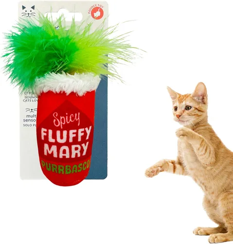 Vista 10 de Huxley & Kent Juguete de peluche para gatos, Toto's Pawdka, relleno de hierba gatera fuerte, juguete interactivo de felpa para gatitos y gatos