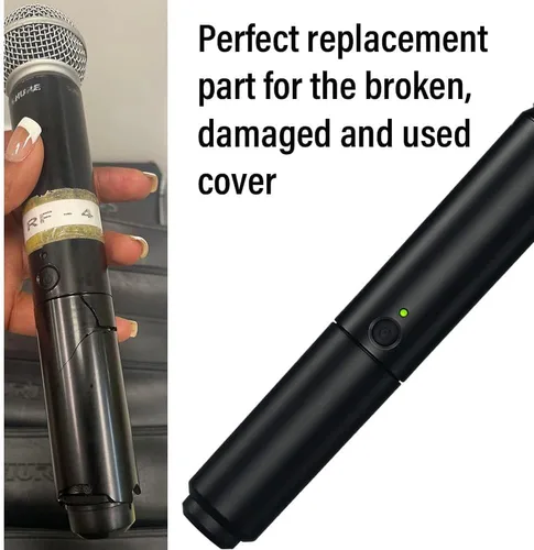 Vista 4 de Cubierta de batería brillante compatible con Shure BLX2 / BLX288 - SM58 / Beta 58 /Beta 87 carcasa de micrófono inalámbrico tapa de cuerpo