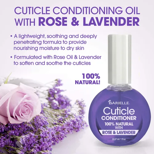 Vista 3 de BARIELLE Acondicionador de cutículas 100% natural con rosa y lavanda, 1 oz.