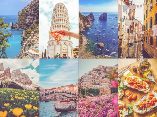 Vista 3 de PARODY ART PRINTS Kit de collage estético de pared de viaje italiano Italia de viaje de 40 piezas, decoración de dormitorio de adolescente