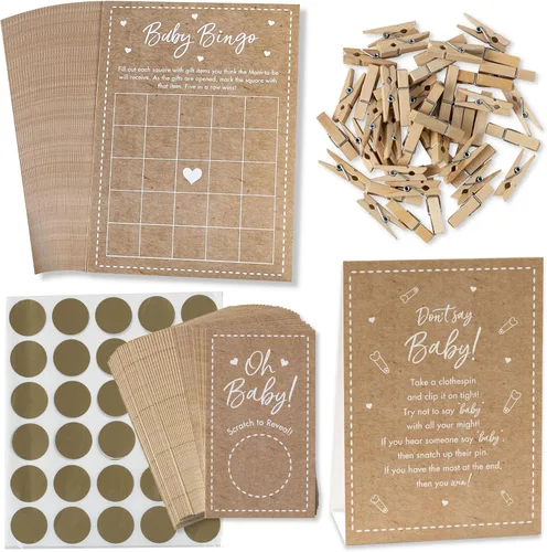 Vista 7 de Kate Aspen Juego de tarjetas de consejos para bebés y baby shower de arcoíris boho (juego de 50)
