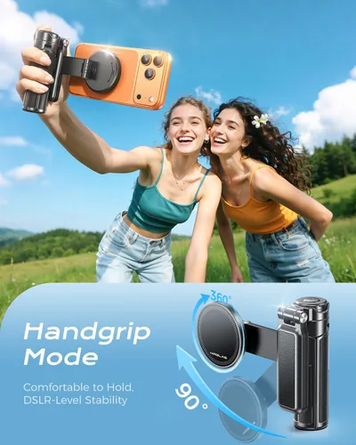 Vista 4 de Trípode magnético para teléfono de 17 pulgadas y palo selfie para iPhone Android, trípode de viaje de 4.5 pulgadas con control remoto inalámbrico