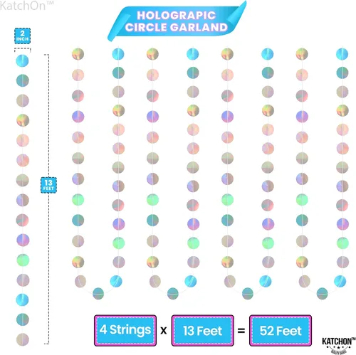 Vista 7 de KatchOn, Globos grandes, negros y plateados con decoraciones holográficas para colgar, 22 pulgadas, paquete de 7, telón de fondo redondo holográfico