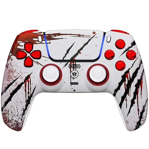 Vista 2 de HexGaming Esports Ultimate Controller 4 Remap Buttons Interchangeable Thumbsticks Hair Trigger Compatible with ps5 Customized Controller PC