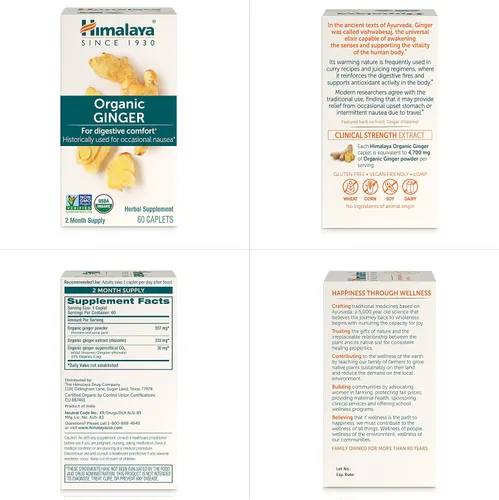 Vista 7 de Himalaya Jengibre Orgánico, Suministro para 60 Días - Suplemento de Salud Digestiva para Náuseas, Alivio del Malestar Estomacal e Hinchazón