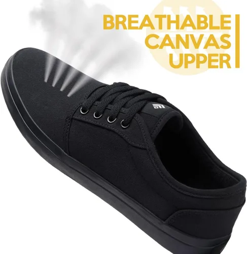 Vista 4 de Zapatos de trabajo antideslizantes para hombres y mujeres, unisex, color negro, casual, resistentes a las manchas y al aceite, tenis de servidor