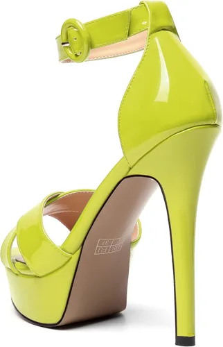Vista 140 de MODENCOCO Sandalias de boda con correa de tobillo sexy para mujer, con plataforma y puntera abierta, tacón de aguja y tacón alto, zapatos de vestir