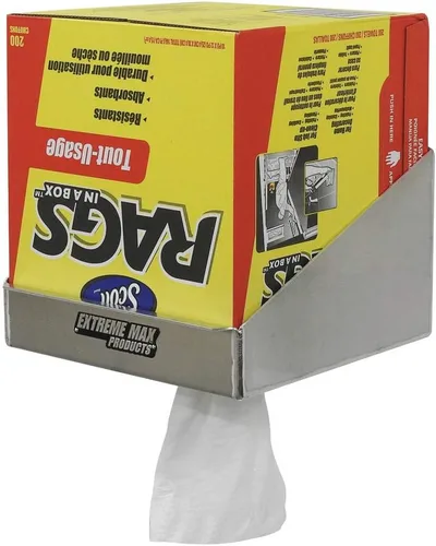 Vista 6 de Extreme Max 5001.6032 Rag in a Box Dispensador de Aluminio Estante Organizador de Almacenamiento para Remolque Cerrado de Carreras, Taller, Garaje