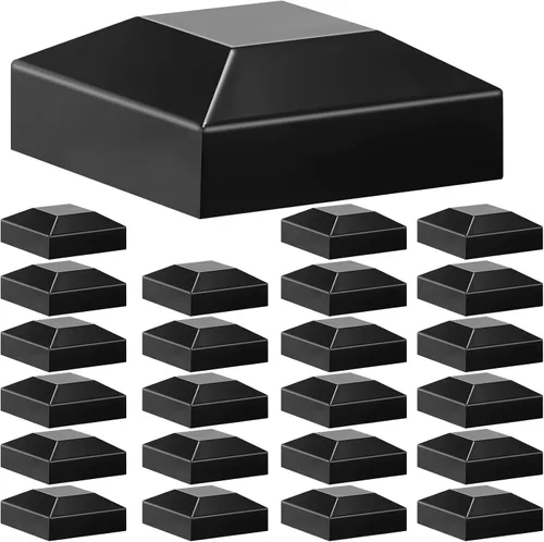 Vista 12 de Dunzy Tapas de aluminio para postes de valla de 2 x 2 pulgadas, tapas negras para buzón, cubierta de poste de ajuste a presión para buzón de metal