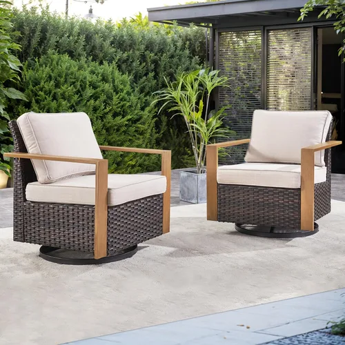Vista 39 de Rilyson Sofá de mimbre para patio al aire libre, sofá de muebles de patio de ratán con marco resistente, mimbre de polietileno para todo