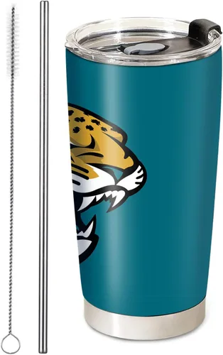 Vista 14 de Taza de fútbol aislada para café, vaso de viaje de acero inoxidable de 20oz con aislamiento al vacío, tapa y popote, tazas de café para bebidas