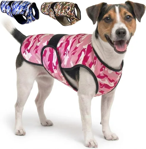Vista 15 de Chaleco refrescante para perro, chaqueta de refrigeración de microfibra de 2 capas, azul, talla XS Longer cooling duration, balanced comfort, UV
