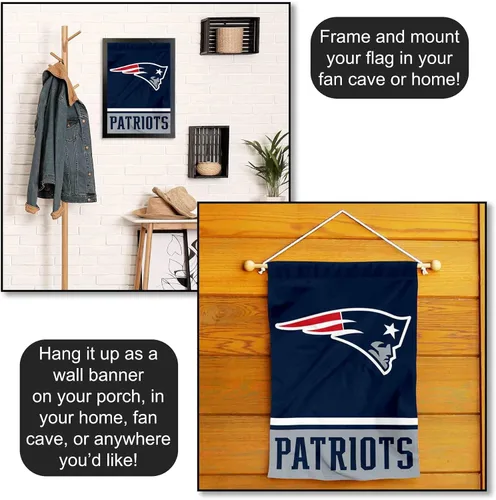 Vista 5 de New England Patriots Doble Cara Bandera de jardín