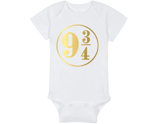 Vista 36 de Sombrero de bebé Wizard - Chosen One (tela negra - diseño dorado)