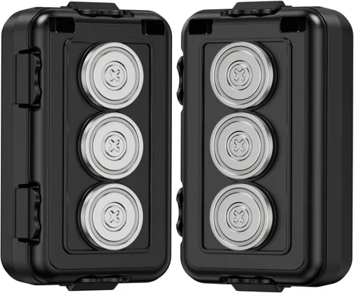 Vista 9 de Caja magnética para llaves oculta, almacenamiento magnético para llaves debajo del automóvil, caja de llaves oculta impermeable para exteriores
